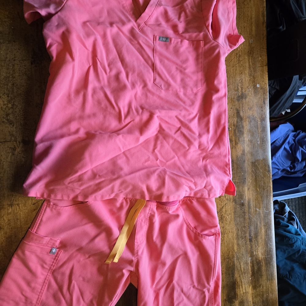 Figs Hot Pink Scrub Top